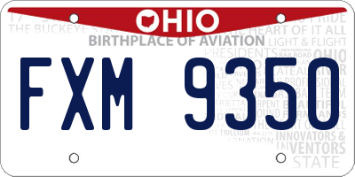 OH license plate FXM9350