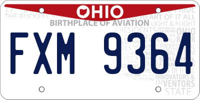 OH license plate FXM9364