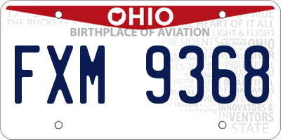 OH license plate FXM9368