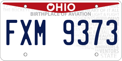 OH license plate FXM9373