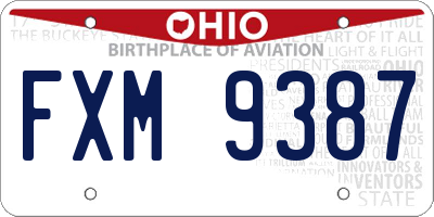 OH license plate FXM9387