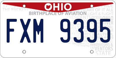 OH license plate FXM9395