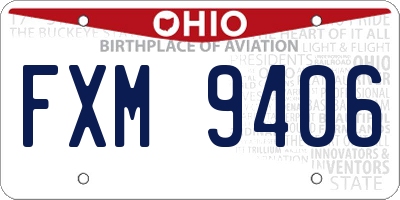 OH license plate FXM9406