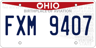 OH license plate FXM9407