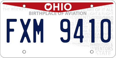 OH license plate FXM9410