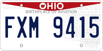 OH license plate FXM9415