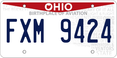 OH license plate FXM9424