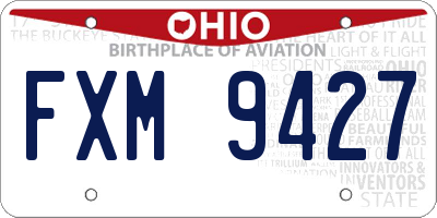 OH license plate FXM9427