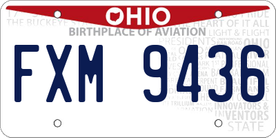 OH license plate FXM9436