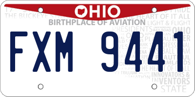 OH license plate FXM9441