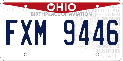 OH license plate FXM9446