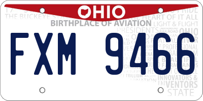 OH license plate FXM9466