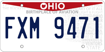 OH license plate FXM9471