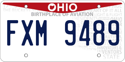 OH license plate FXM9489