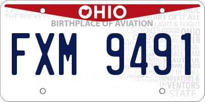 OH license plate FXM9491