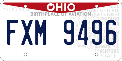 OH license plate FXM9496