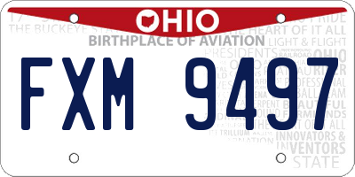 OH license plate FXM9497