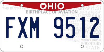 OH license plate FXM9512