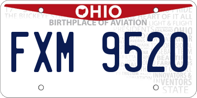 OH license plate FXM9520