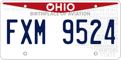 OH license plate FXM9524