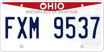 OH license plate FXM9537