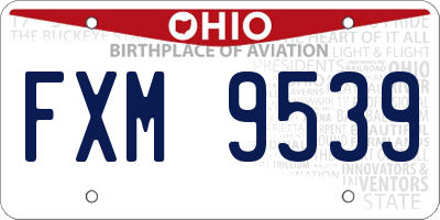 OH license plate FXM9539