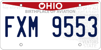 OH license plate FXM9553