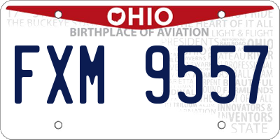 OH license plate FXM9557
