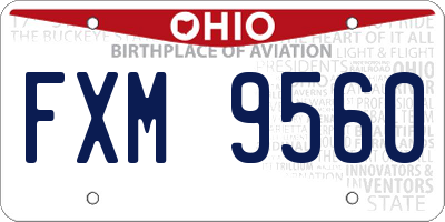 OH license plate FXM9560