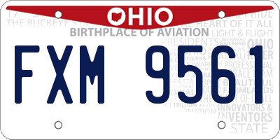 OH license plate FXM9561