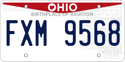 OH license plate FXM9568