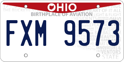 OH license plate FXM9573