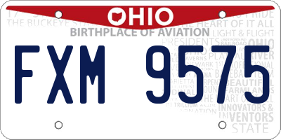 OH license plate FXM9575