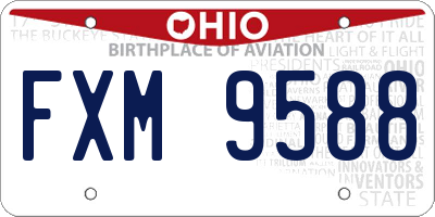 OH license plate FXM9588