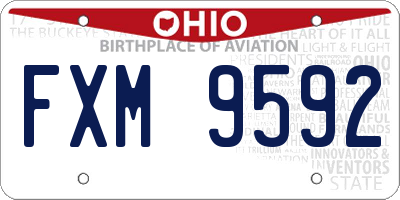 OH license plate FXM9592