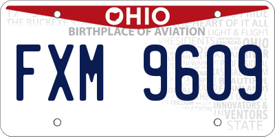 OH license plate FXM9609