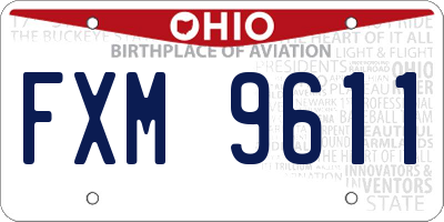 OH license plate FXM9611