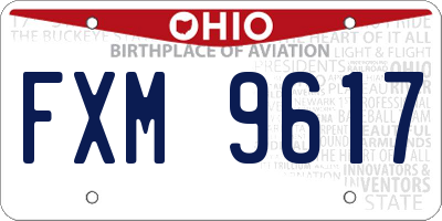 OH license plate FXM9617