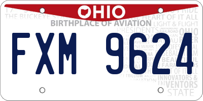 OH license plate FXM9624