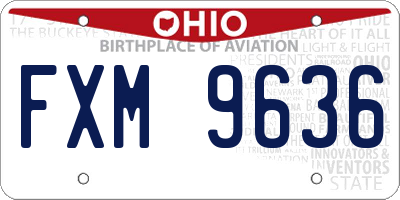 OH license plate FXM9636