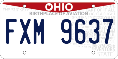 OH license plate FXM9637