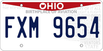 OH license plate FXM9654