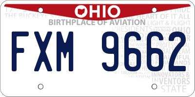 OH license plate FXM9662