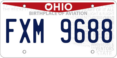 OH license plate FXM9688