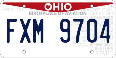 OH license plate FXM9704