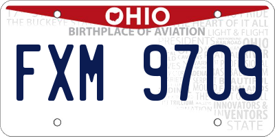 OH license plate FXM9709
