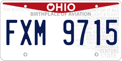 OH license plate FXM9715
