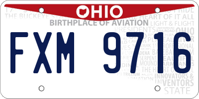 OH license plate FXM9716
