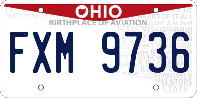 OH license plate FXM9736