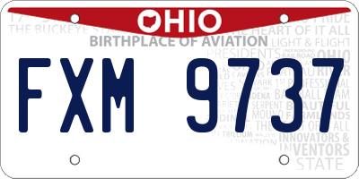 OH license plate FXM9737